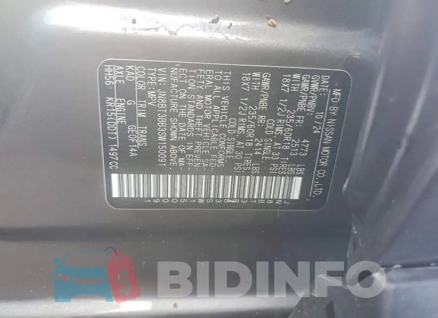 JN8BT3BB3SW150091 Photo# 13