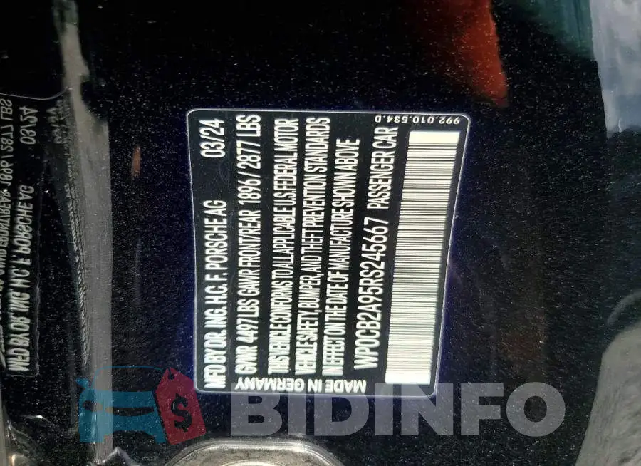WP0CB2A95RS245667 Photo# 12