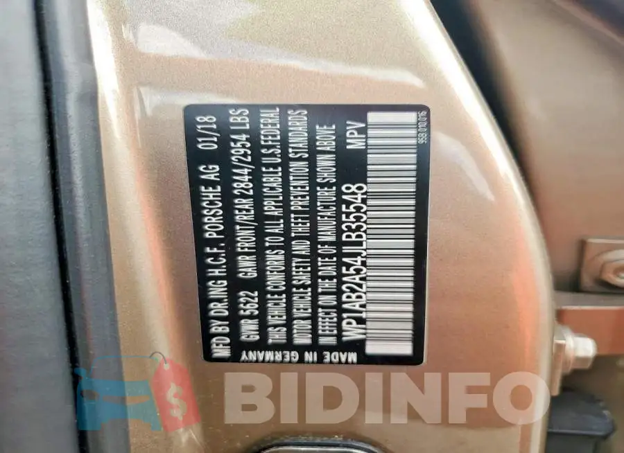 WP1AB2A54JLB35548 Photo# 13