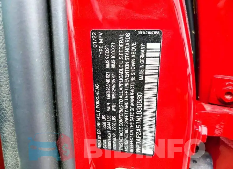 WP1AF2A51NLB30530 Photo# 12