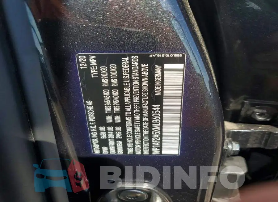 WP1AF2A5XMLB60544 Photo# 12