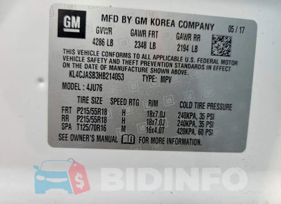 KL4CJASB3HB214053 Photo# 13