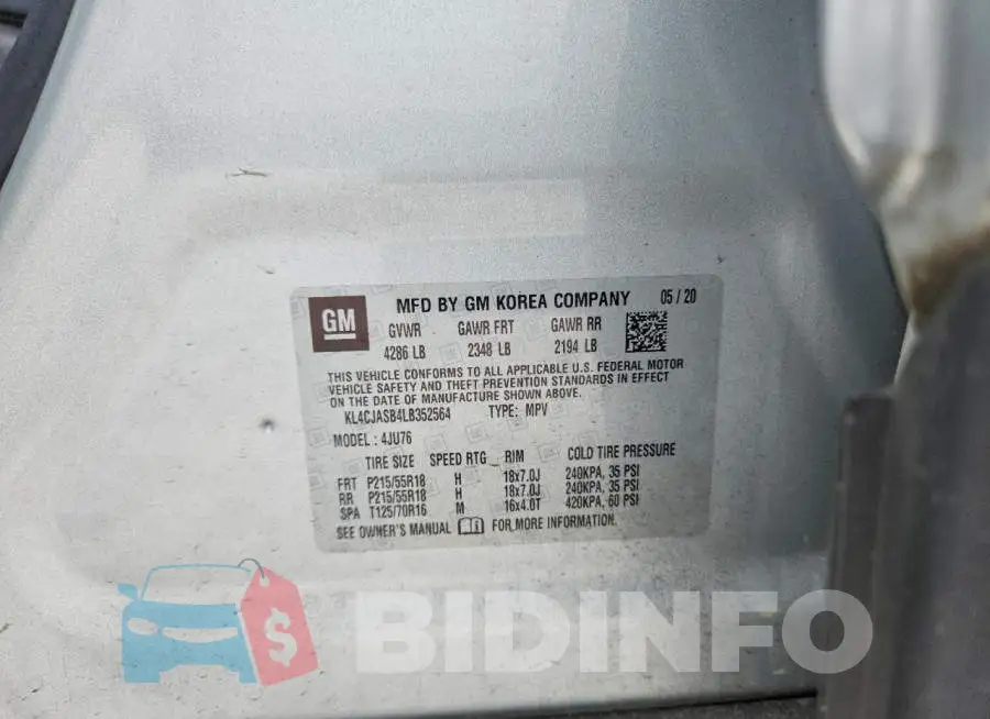 KL4CJASB4LB352564 Photo# 13