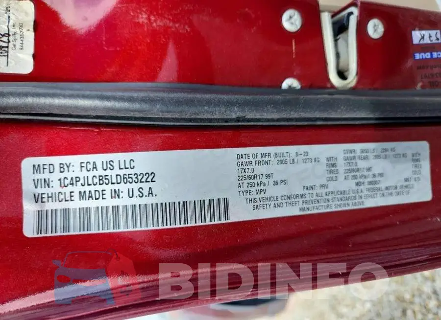 1C4PJLCB5LD653222 Photo# 13