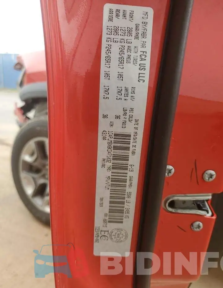 1C4PJMBX8KD471032 Photo# 13