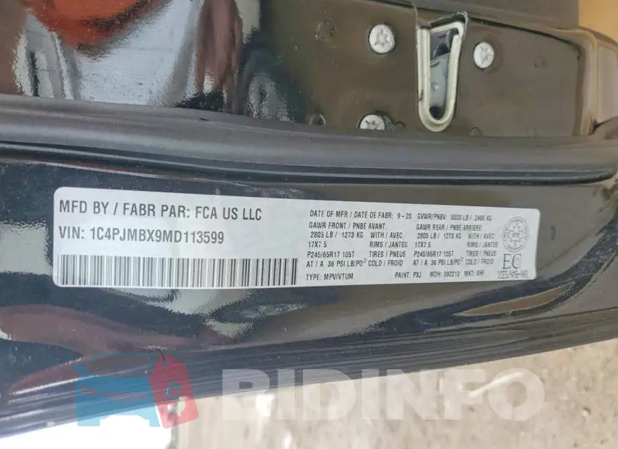 1C4PJMBX9MD113599 Photo# 13