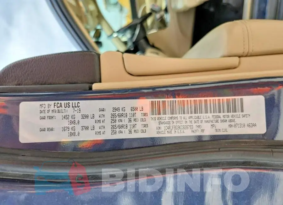 1C4RJFBG9KC828793 Photo# 12