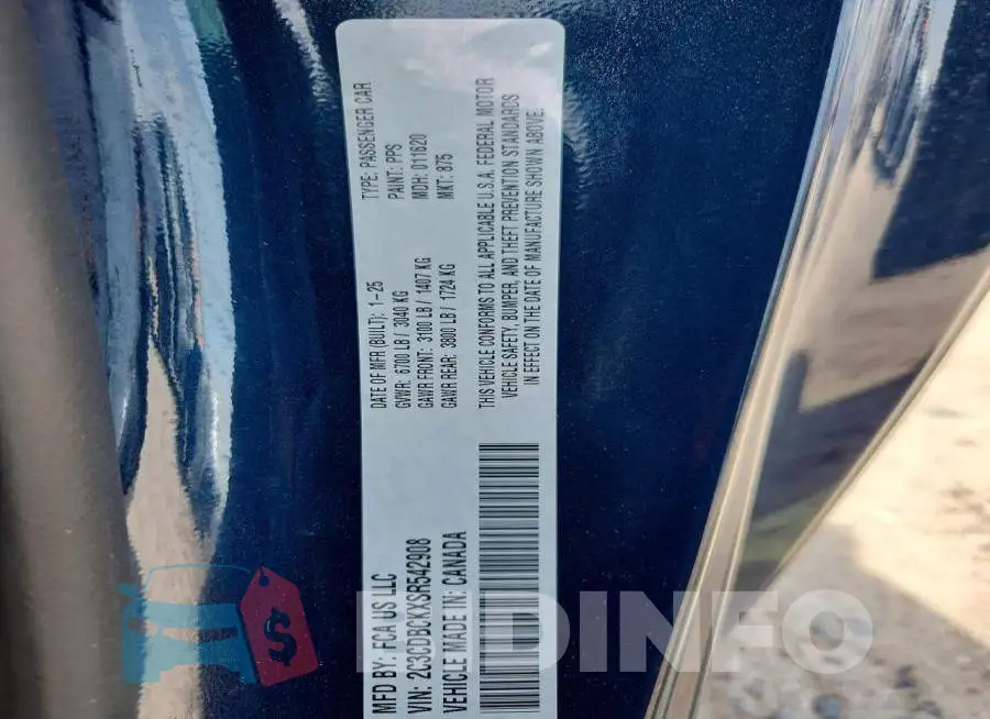2C3CDBCKXSR542908 Photo# 12