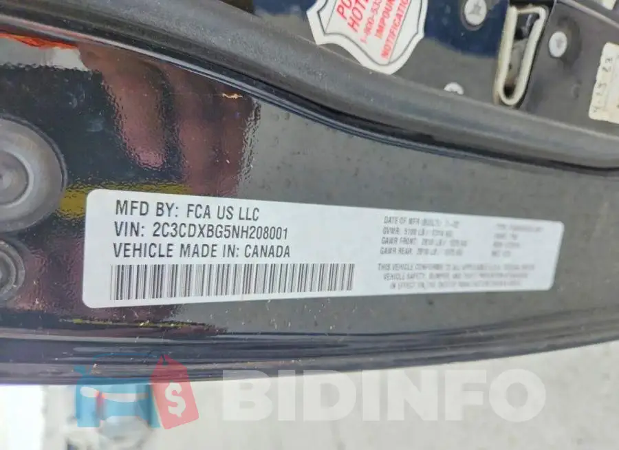 2C3CDXBG5NH208001 Photo# 12