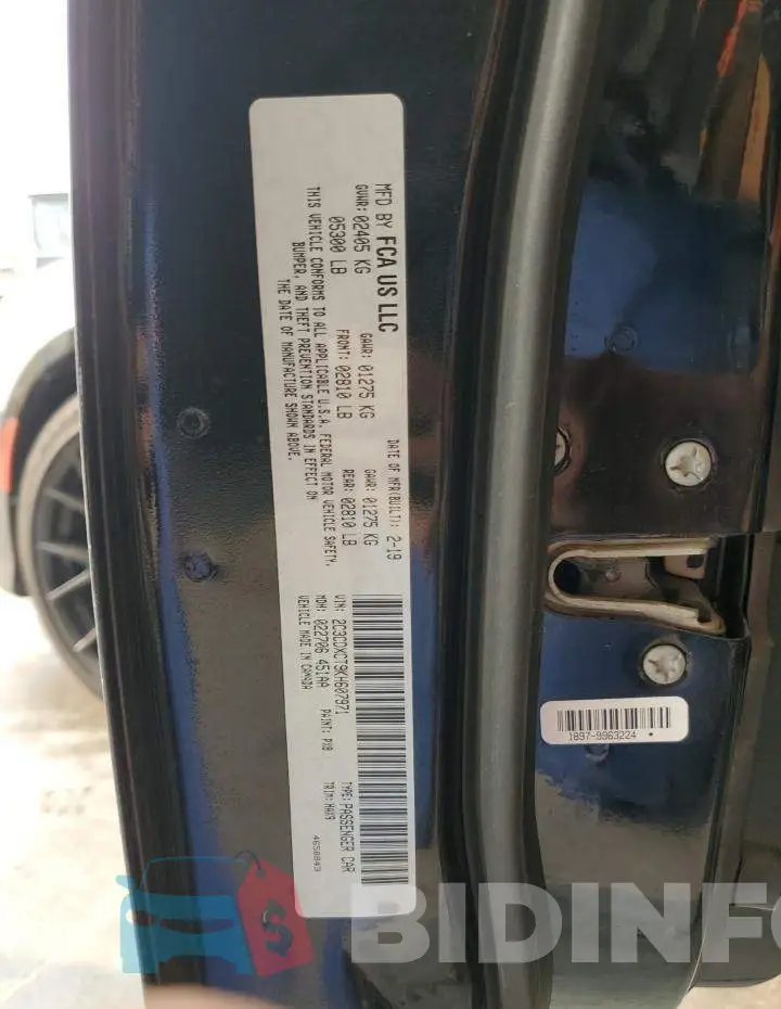 2C3CDXCT9KH607971 Photo# 12