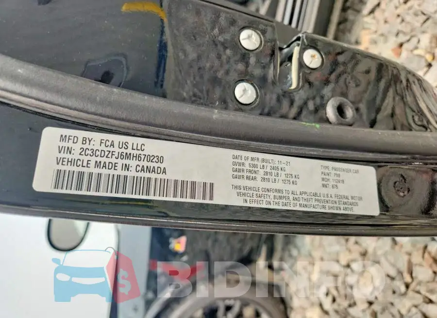 2C3CDZFJ6MH670230 Photo# 13
