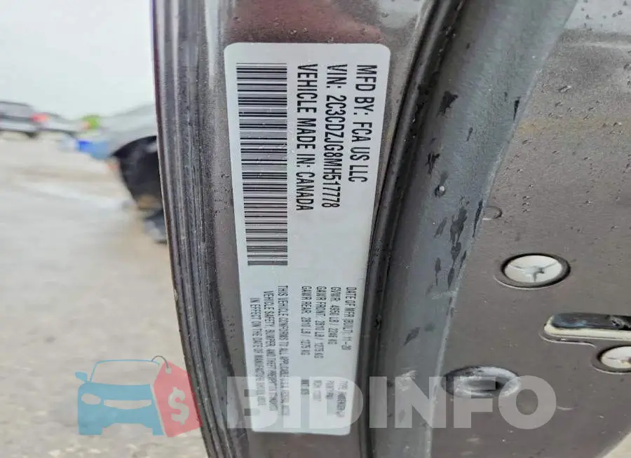 2C3CDZJG8MH517778 Photo# 13