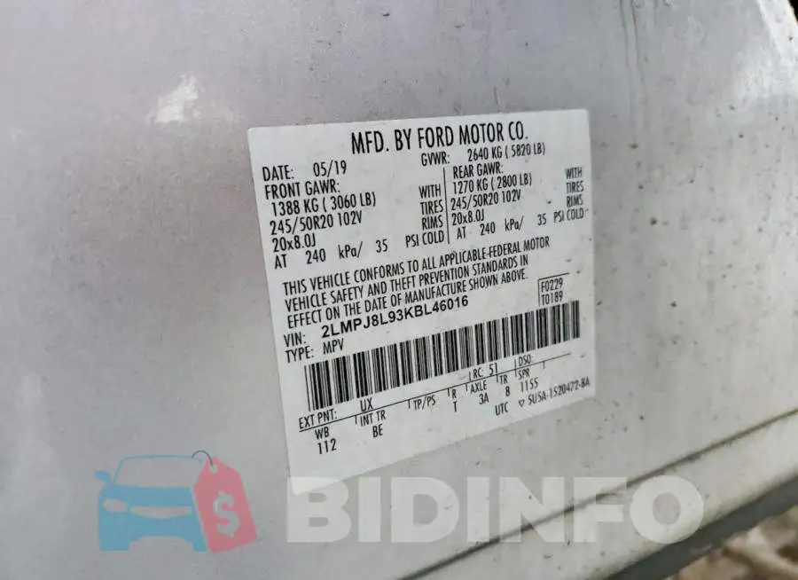 2LMPJ8L93KBL46016 Photo# 14