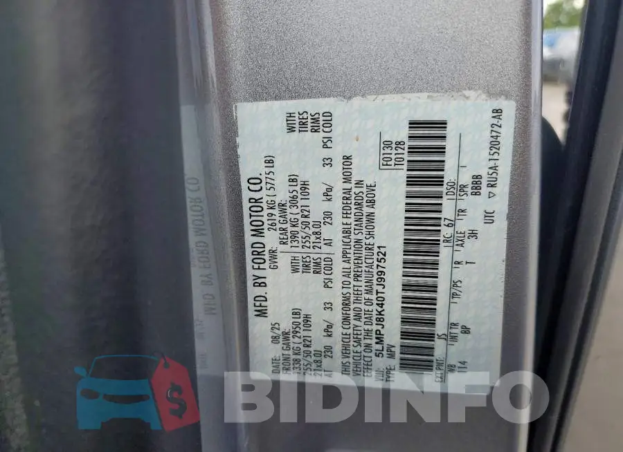 5LMPJ8K40TJ997521 Photo# 13