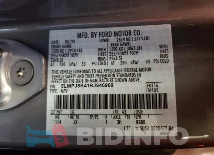 5LMPJ8K41RJ846969 Photo# 14