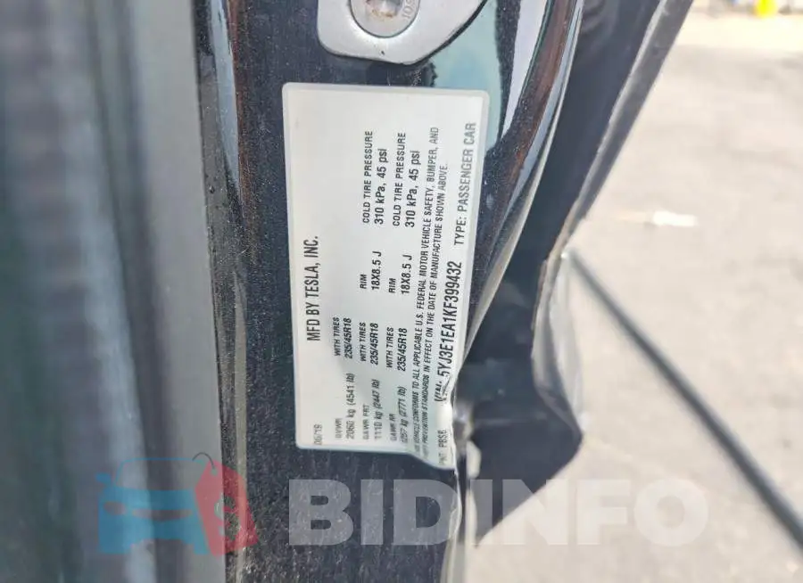 5YJ3E1EA1KF399432 Photo# 12