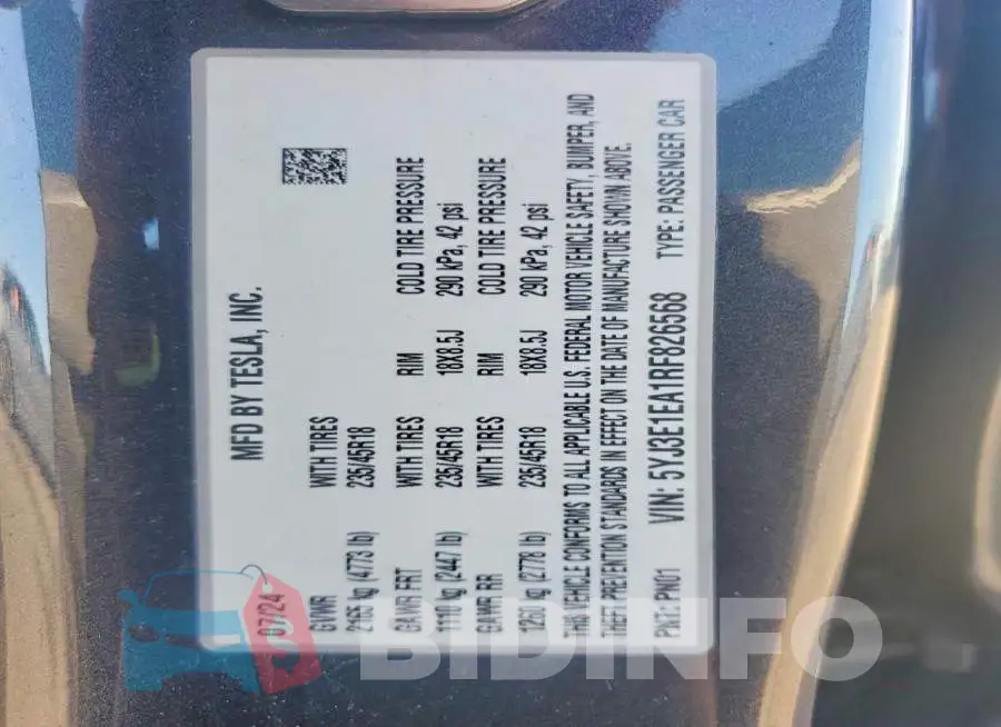 5YJ3E1EA1RF826568 Photo# 12