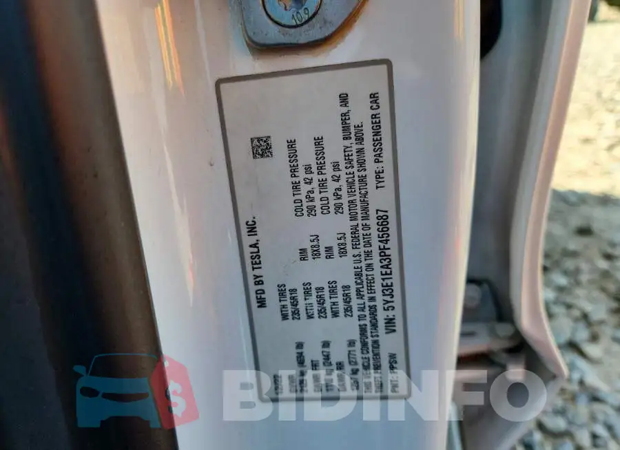 5YJ3E1EA3PF456687 Photo# 12