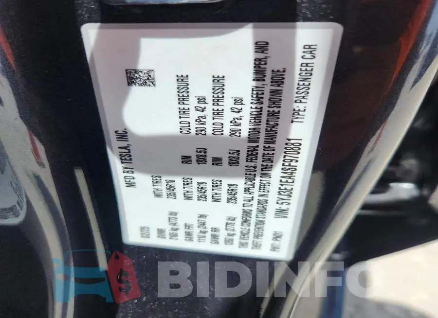 5YJ3E1EA4SF970881 Photo# 12