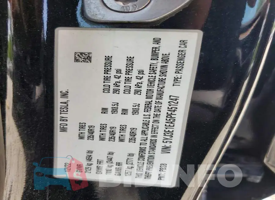 5YJ3E1EA5PF451247 Photo# 12