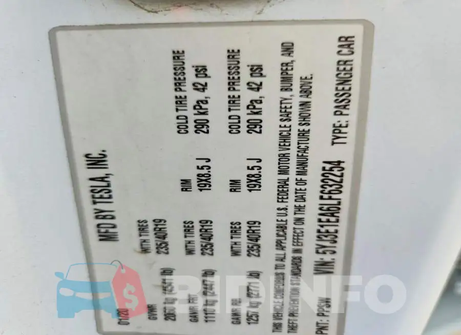 5YJ3E1EA6LF632254 Photo# 13