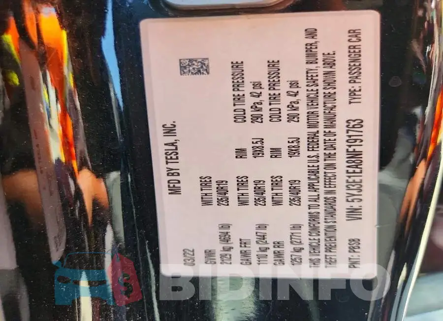 5YJ3E1EA8NF191763 Photo# 12