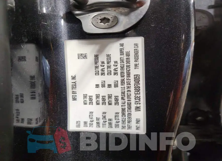 5YJ3E1EA8SF040059 Photo# 13
