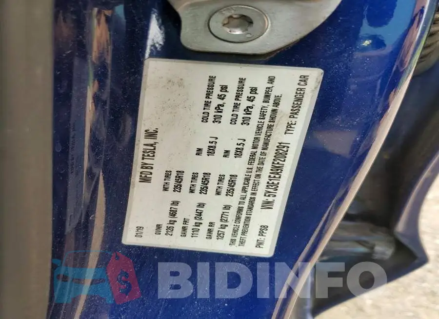 5YJ3E1EA9KF208291 Photo# 12