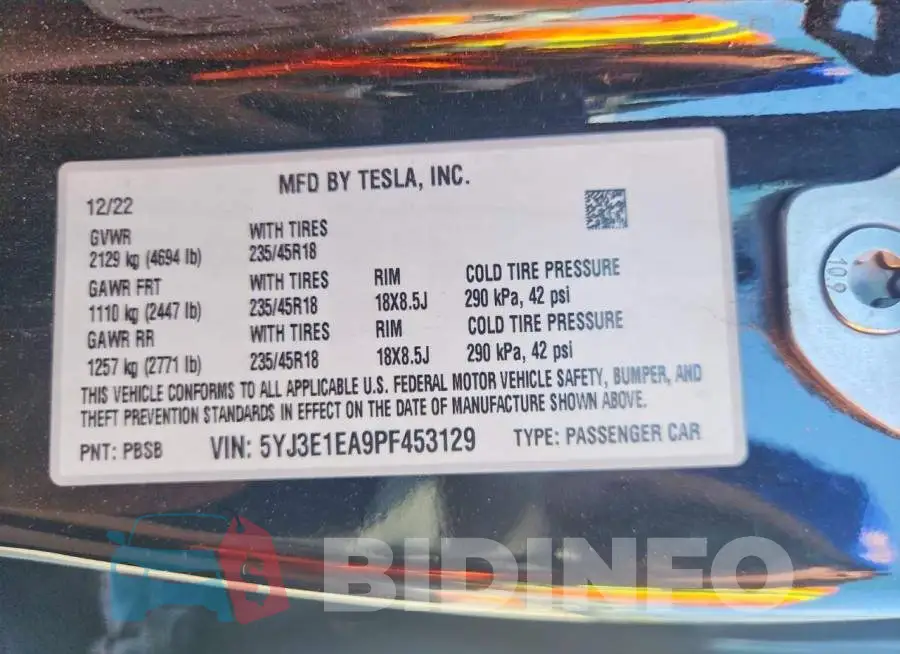 5YJ3E1EA9PF453129 Photo# 12
