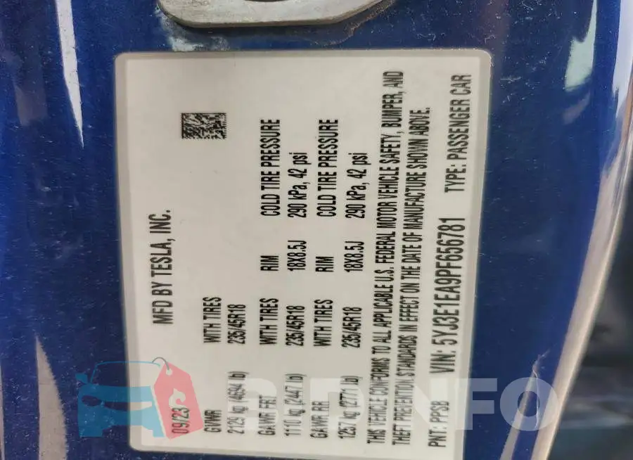 5YJ3E1EA9PF656781 Photo# 13