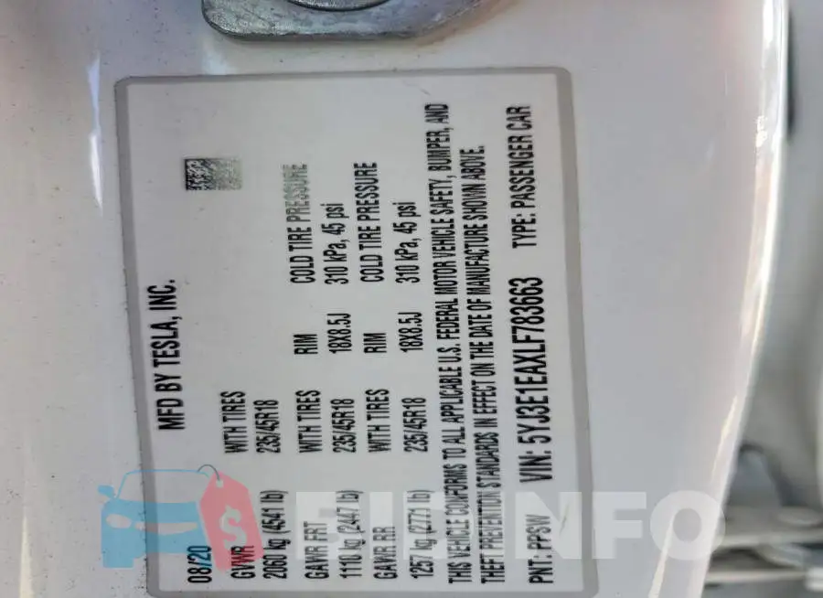 5YJ3E1EAXLF783663 Photo# 13