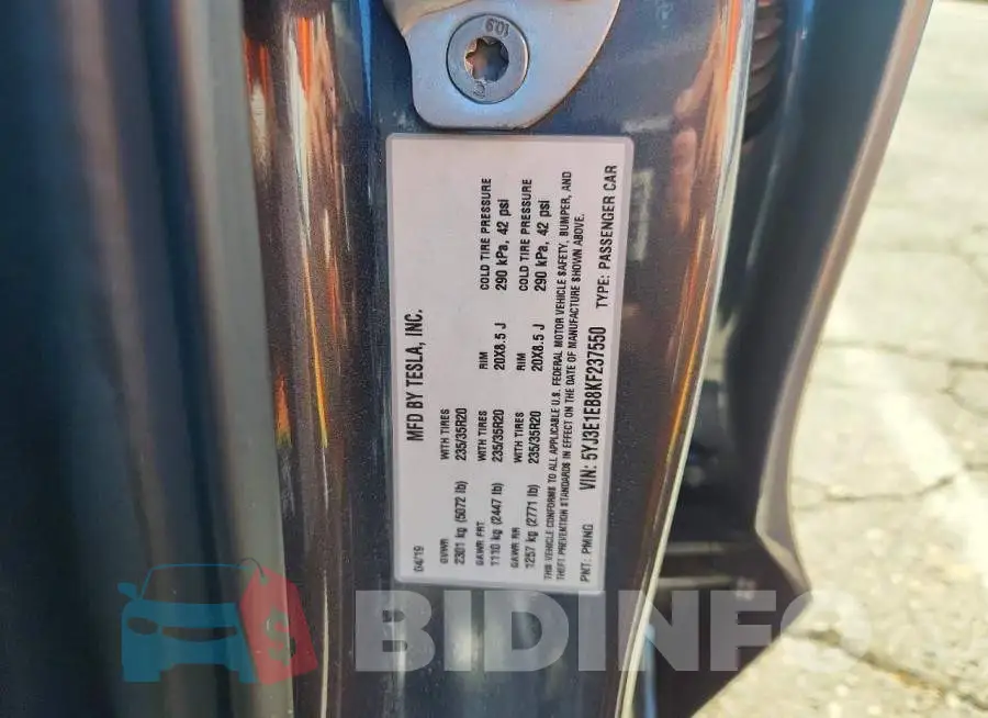 5YJ3E1EB8KF237550 Photo# 12