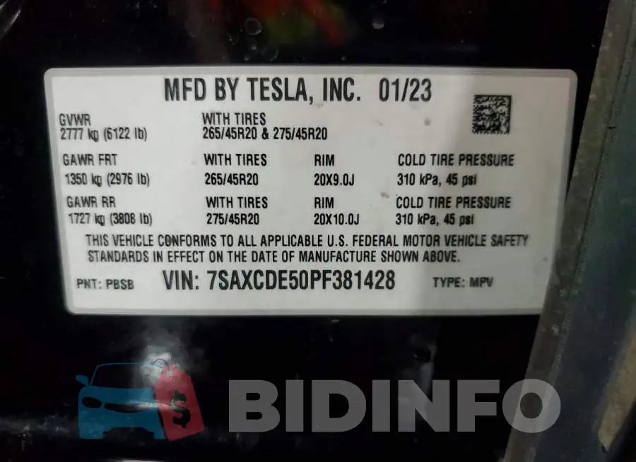 7SAXCDE50PF381428 Photo# 13