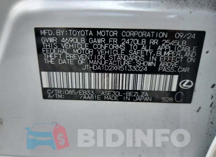JTHDA1D2XR5133024 Photo# 12