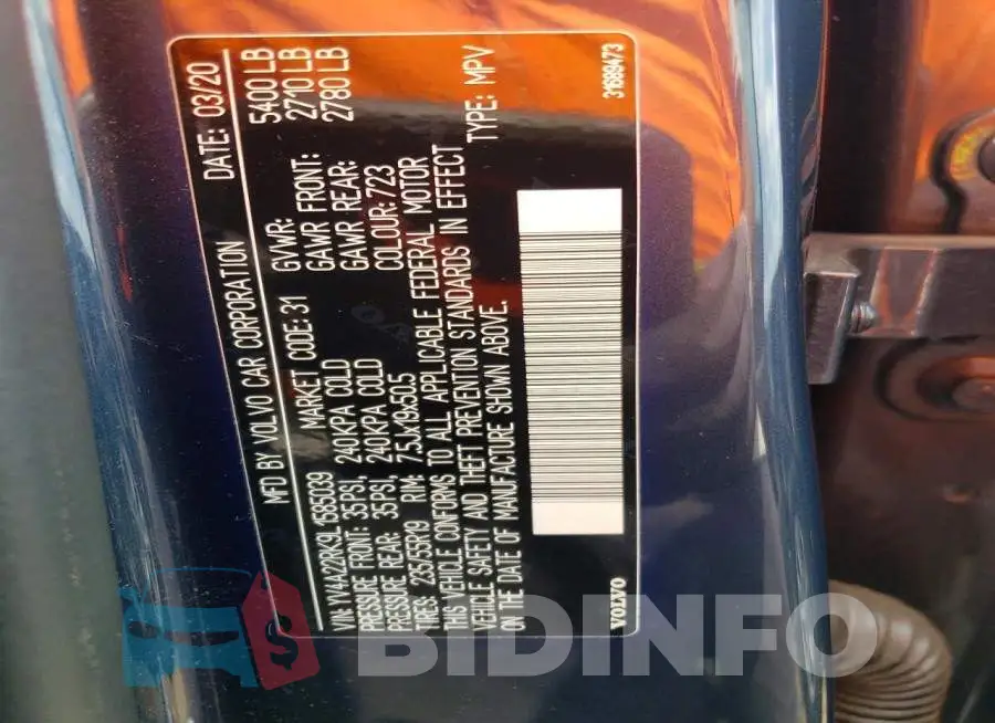 YV4A22RK9L1585039 Photo# 13