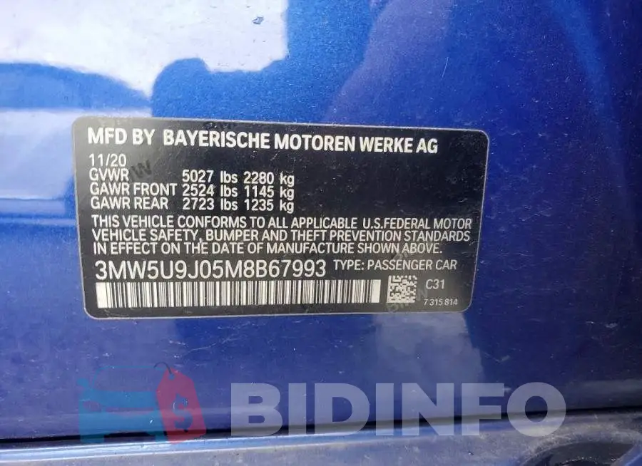 3MW5U9J05M8B67993 Photo# 13
