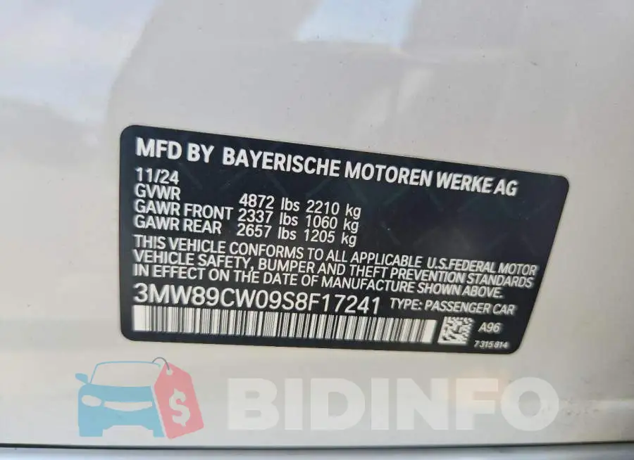 3MW89CW09S8F17241 Photo# 12