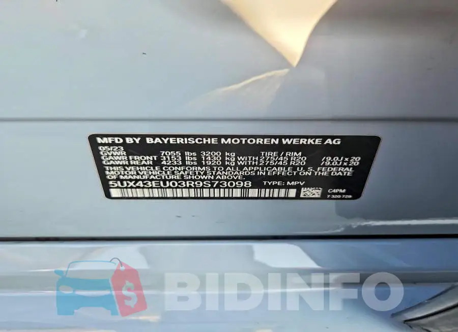 5UX43EU03R9S73098 Photo# 13