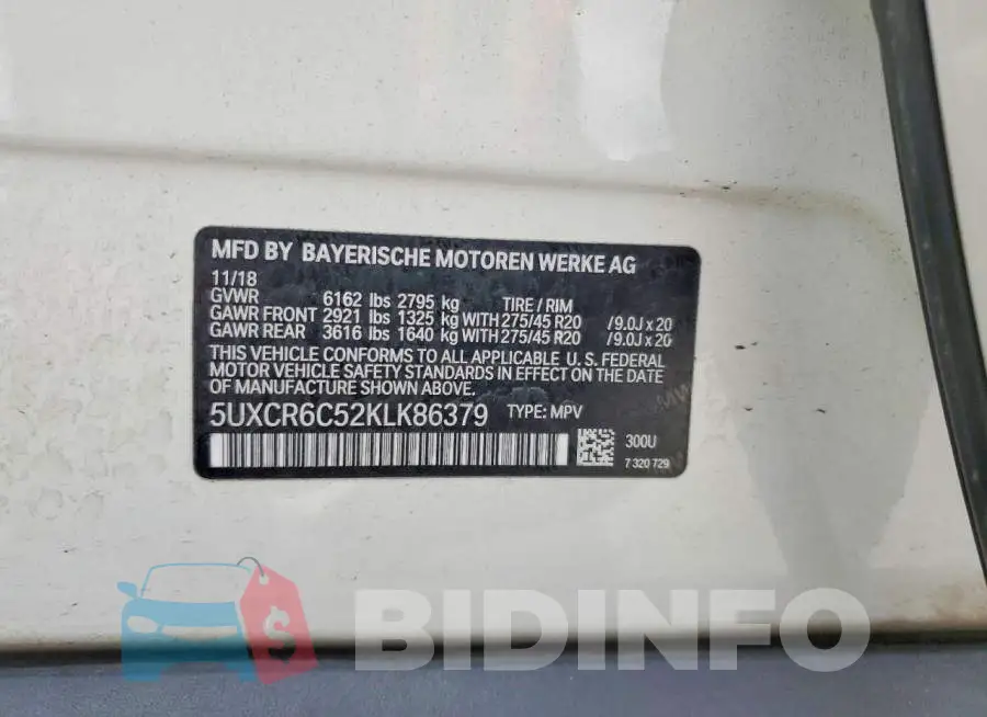 5UXCR6C52KLK86379 Photo# 12