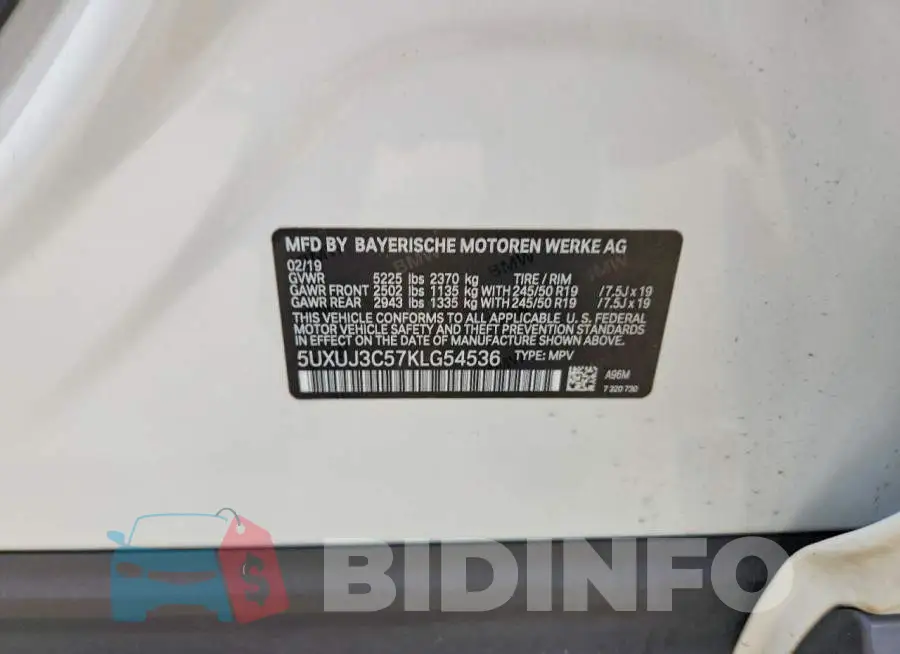 5UXUJ3C57KLG54536 Photo# 13