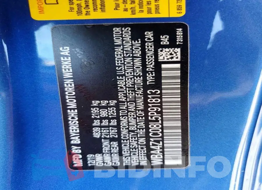 WBA4Z1C08L5P91813 Photo# 12