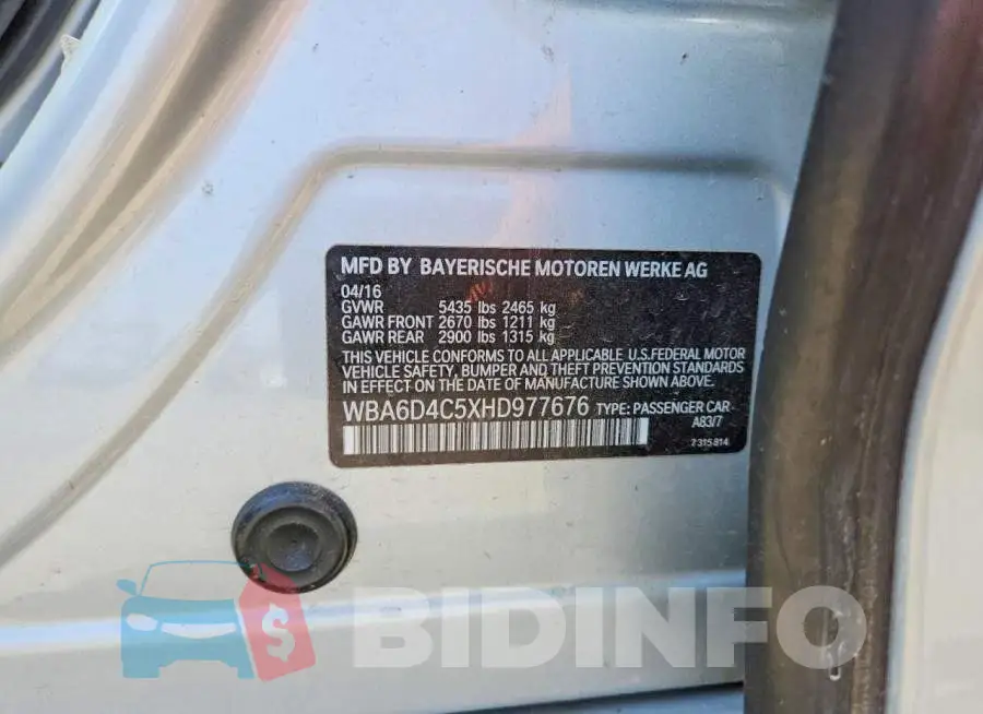 WBA6D4C5XHD977676 Photo# 12