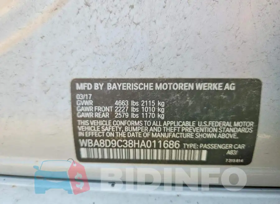 WBA8D9C38HA011686 Photo# 12