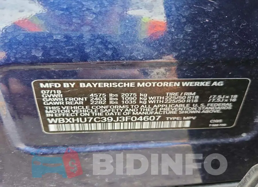 WBXHU7C39J3F04607 Photo# 13