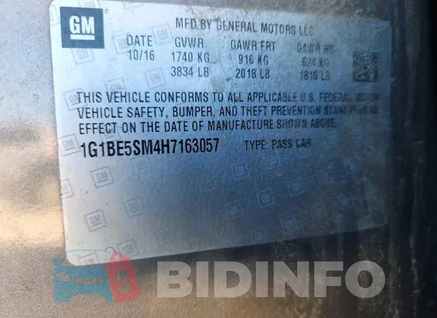 1G1BE5SM4H7163057 Photo# 12