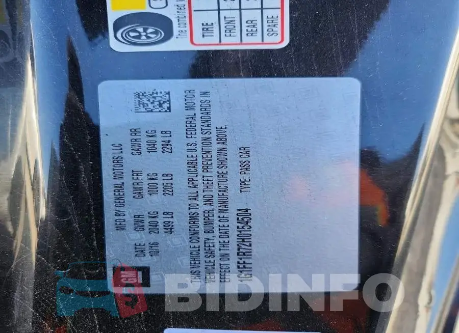1G1FF1R72H0154504 Photo# 13