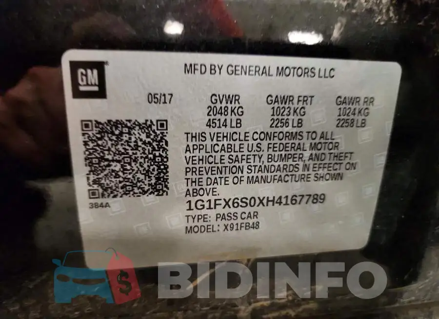 1G1FX6S0XH4167789 Photo# 13