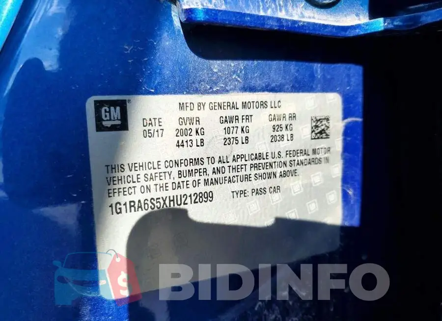 1G1RA6S5XHU212899 Photo# 12