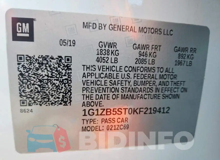 1G1ZB5ST0KF219412 Photo# 12