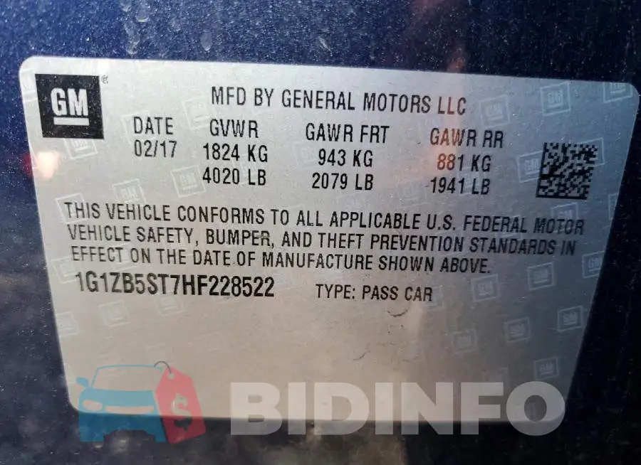 1G1ZB5ST7HF228522 Photo# 12
